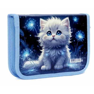 ПКК 07-5 Котик в одуванчиках -пенал 1-отдел. большой 190х130 с откидной планкой