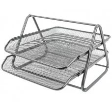 Лоток горизонтальный металлический 2 секции серый DV-15000GR