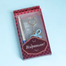 Набор подарочный 2в1 (ручка, брелок бант-сердечко) микс 7085438