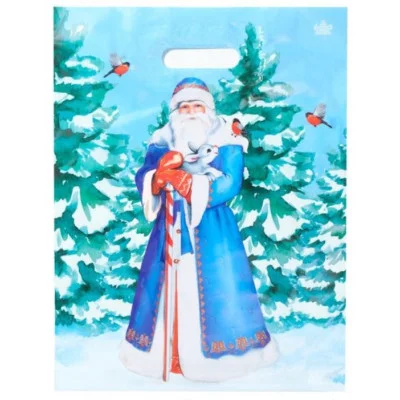 Пакет с прорубной ручкой НГ 18001 Новогодний гость 40*31 (ТИКО)