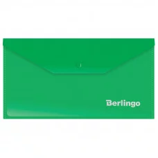Папка-конверт на кнопке C6, 180мкм, зеленая BERLINGO* 153946