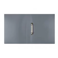 Папка на 2 кольцах СТАММ А4, 40мм, 500мкм, пластик, серая 355630