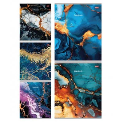 Тетрадь КЛЕТКА 48л. ЯРКИЙ МРАМОР (48-5714) цвет. мелов. обл. 48-5714