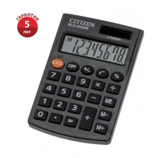 Калькулятор карманный Citizen SLD-200NR, 8 разрядов, двойное питание, 62*98*10мм, черный 268474