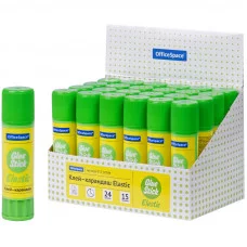 Клей-карандаш OfficeSpace "Elastic", 15г, улучшенный, Спейс 243840