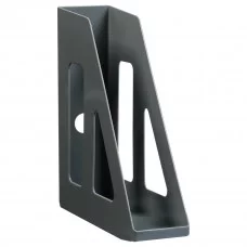 Лоток для бумаг вертикальный СТАММ "Актив", серый, ширина 70мм 351497