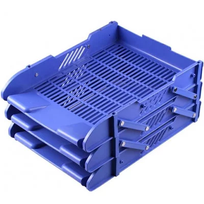 Лоток горизонтальный 3 секции (синий, черный) DV-10557