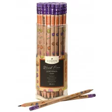 Карандаш чернографит. пластик LOREX WOOD FREE HIPPIE НВ заточенный трехгранный с ластиком тубус принт на корпусе 236975