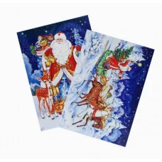 Светодиодный светильник Картина "Дедушка Мороз" (2 смен. карт.) 65 LED 16.5*21*4.5см СН-2842