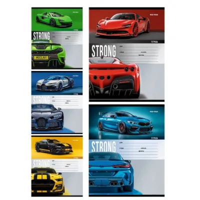 Тетрадь КЛЕТКА 18л. РАЗНЫЕ АВТОМОБИЛИ - 7 (18-4312) обл.-мелов.картон, 18-4312