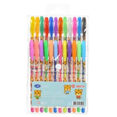 Набор ручек гель аром неон блест 24цв "Тигры" 0.7/129мм корпус рисунок асс е/п MIRACULOUS МС-5530-24 086839