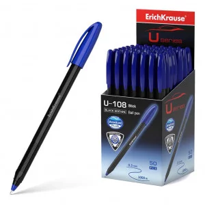 Ручка шариковая ErichKrause® U-108 Black Edition Stick 1.0, Ultra Glide Technology, цвет чернил синий  46777