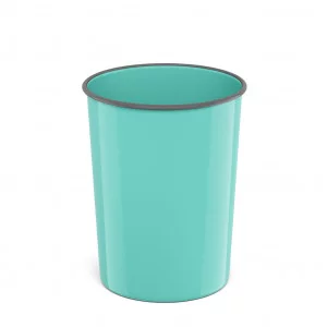 Корзина для бумаг литая пластиковая ErichKrause Pastel 13.5л мятный 58457