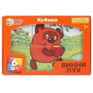Винни-пух. набор из 6-и кубиков в коробке СОЮЗМУЛЬТФИЛЬМ настольные игры Умные игры 01317-WINNIE