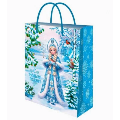 Dream cards Пакет подар. с мат.лам. и тис. фол.18х23х10 см (M) Снегурочка 190г ППК-2292