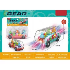 Автобус на бат., световые и звуковые эффекты, шестеренки вращаются, размер: 6,7*18*7,5 см, в/п 20*7*14 см Y7151044