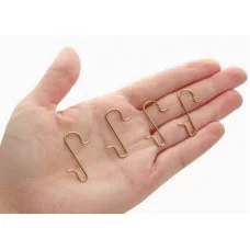 Набор металлических крючков (для ёлочных украшений) 80 шт золотистые 3*1 2см НУ-9917