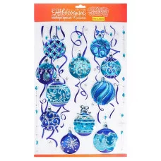 Интерьерная наклейка "Большой набор ёлочных игрушек" 41x29см НУ-9261