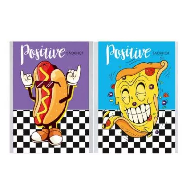 БЛОКНОТ А6 24л. УЛЁТНЫЙ ФАСТФУД (Б24-6805) ассорти, на скрепке, цвет.мелов.обл,р-р 101,5х136 Б24-6805