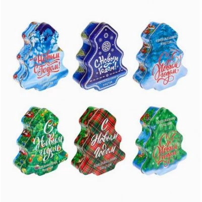 Металлическая "Ёлочка" с новогод. предсказ. в ассортименте 1 шт НУ-1977