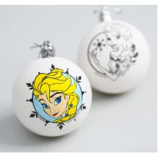 Новогоднее елочное украшение под раскраску Холодное сердце, набор 2 шт, размер шара 5,5 см 5035699