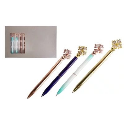 Ручка шариковая, Alingar, "Цветок" синяя, 1,0 мм., металлический корпус AL6675