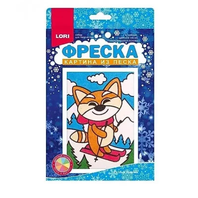 Фреска.Картина из песка "Резвый лыжник" Пз/ф-036