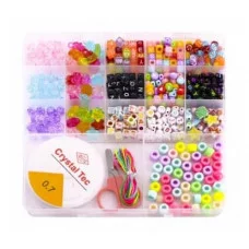 Набор для создания украшений-бусины Alingar, 170х165х18мм, "Бриз", 12 вид.бус., подвес., ножницы, 1х7м леска, 1х2м нить, пластик.пенал с европод. AL11549