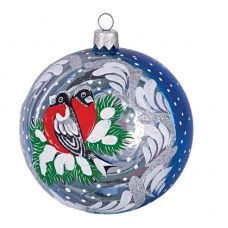 Елочное украшение, шар Ш6 95мм "Зимняя ветка" С1569