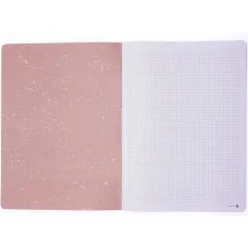 Тетрадь на скобе PREMIUM А4- 40л Обл Плотный картон матовая текстурная ламинация тиснение фольгой Блок офсет 70г Клетка