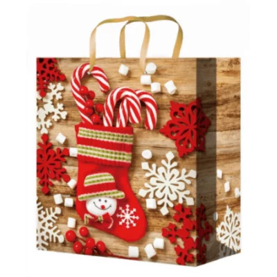 Optima Пакет подарочн.с глянц. ламинац.22x31x10 см(ML) Новогодний носок с карамельками, 128 ПКП-5669