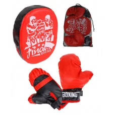 Набор для бокса красный. "Спортсмен" (лапа 24 см, перчатки, в сетке) ( Арт. Y24652006)