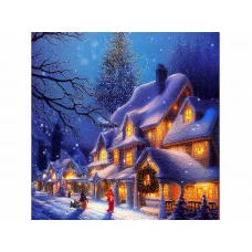 Алмазная мозаика блест. 20х20 см c подр., с полн. заполн. 24цв Большой снежный дом НД-7614