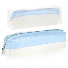 Пенал-косметичка MIRAGE M, 20х6х7,5 см, на молнии, полиуретан, ассорти розовый/голубой, ПВХ-упаковка M-9435*