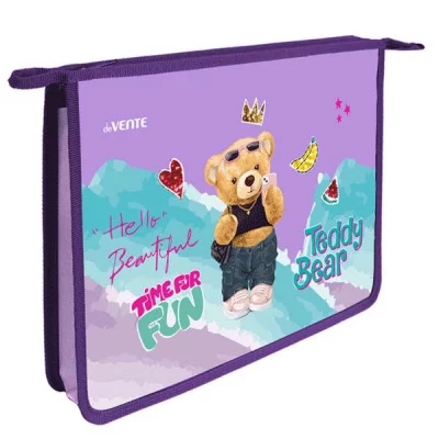 Папка для тетрадей А4 молния сверху конгрев/фольг "Teddy Bear" DEVENTE 8053451 076614