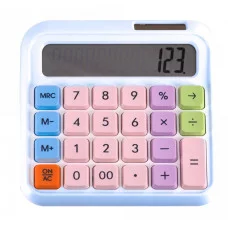 Калькулятор Alingar 12 разрядов 138*135*15 мм двойное питание голубой ААА батарея не комплекте AL13246