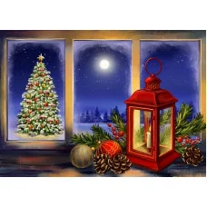 Алмаз.мозаика(блест.)30х40см.с подр.,с част.заполн.(20 цв.) Предновогодний вечер (Арт. ASH028) ASH028