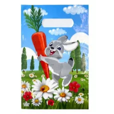 Пакет с прорубной ручкой ТИКО Зайка с морковкой 30*20 1101