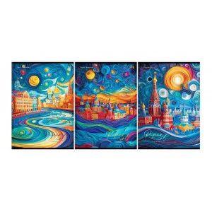 Тетрадь 80л., А4, клетка BG "Paper art", матовая ламинация, выб. лак 378740