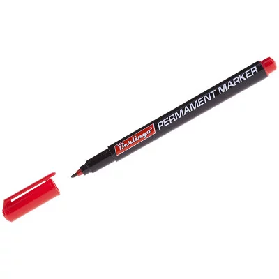 Маркер перманентный Berlingo красный, пулевидный, 1мм BERLINGO_ 117148