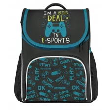 Рюкзак Creativiki ИГРЫ 11 л т.-серый 33х25х13 жестк. каркас 1 отд. молния д/мальчиков 236838