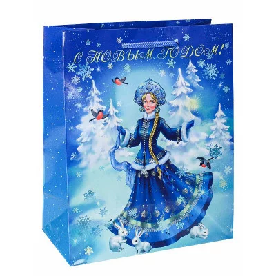 Пакет подарочный с глянцевой ламинацией 22x31x10 см (ML) Милая Внучка Деда Мороза, 157 г ПКП-6134