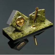 Набор настольный "Куб", 9,5х20х10 см, змеевик 800626