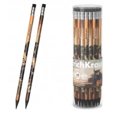 Чернографитный карандаш пластиковый ErichKrause Road Beast трехгранный с ластиком НВ  62770