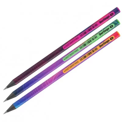 Карандаш ч/г Berlingo "Terrain" HB, черное дерево, круглый, заточен., ассорти 338528