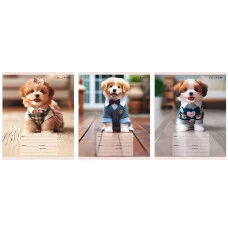 Тетрадь А5 12л "Милые щенки" КанцЭксмо ТКЛ129242