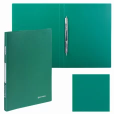 Папка с металлическим скоросшивателем BRAUBERG стандарт, зеленая, до 100 листов, 0,6 мм, 221631