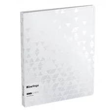 Папка на 4 кольцах Berlingo "DoubleWhite", 24мм, 1000мкм, белая, D-кольца, с внутр. карманом 352493