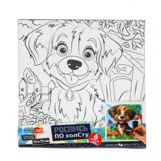 Набор для детского творчества холст для росписи 15*15 см щенок во дворе МУЛЬТИ АРТ 383327