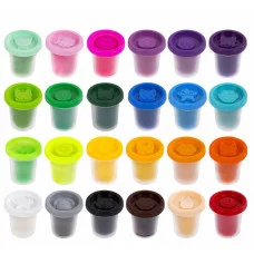 Пластилин-тесто для лепки BRAUBERG KIDS, 24 цвета, 1680 г, крышки-штампики, сундучок, 106722